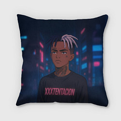 Подушка квадратная XXXTentacion - Неоновый аниме арт