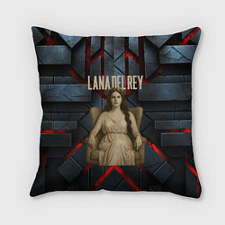 Подушка квадратная Lana Del Rey в греческом стиле на троне, цвет: 3D-принт