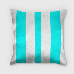 Подушка квадратная Color light blue white lines, цвет: 3D-принт
