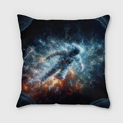 Подушка квадратная Космонавт парит в космосе среди звезд, цвет: 3D-принт