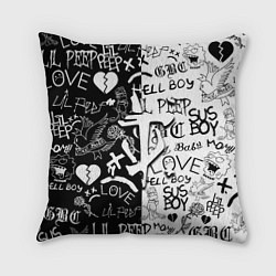 Подушка квадратная Doom x liil peep pattern black, цвет: 3D-принт