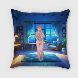 Подушка квадратная Сиратори Айра хочет спать, цвет: 3D-принт