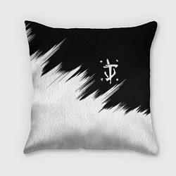 Подушка квадратная Doom краски черно белый, цвет: 3D-принт