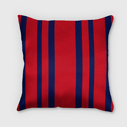 Подушка квадратная Color black red stripes, цвет: 3D-принт