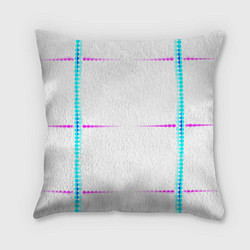 Подушка квадратная Color white blue pink stripes, цвет: 3D-принт