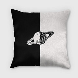 Подушка квадратная Сатурн черно-белый