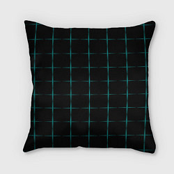 Подушка квадратная Color black blue crosses, цвет: 3D-принт