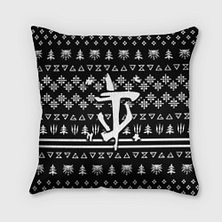 Подушка квадратная Doom x witcher pattern