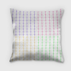 Подушка квадратная Color white multicolored stripes, цвет: 3D-принт