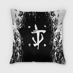 Подушка квадратная Doom краска белая текстура, цвет: 3D-принт