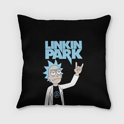 Подушка квадратная Linkin Park и Рик Санчес из Рик и Морти