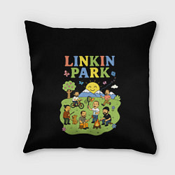 Подушка квадратная Linkin Park, мультяшный стиль, цвет: 3D-принт