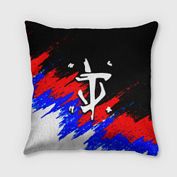 Подушка квадратная Doom триколор краски