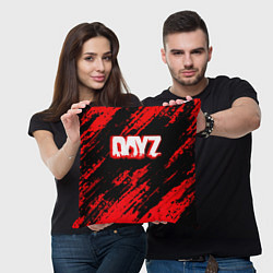 Подушка квадратная Dayz штрихи красок, цвет: 3D-принт — фото 2