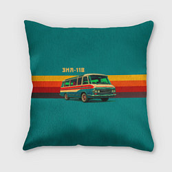 Подушка квадратная Ретро автобус ЗИЛ-118 поп-арт, цвет: 3D-принт
