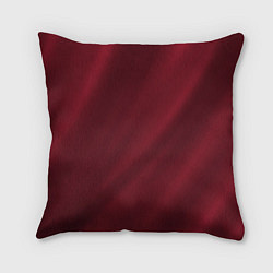 Подушка квадратная Винный красный волнистый эффект однотонный