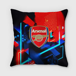 Подушка квадратная Arsenal неоновая геометрия