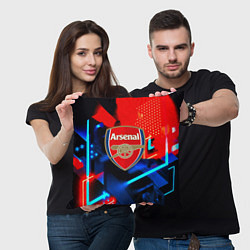 Подушка квадратная Arsenal неоновая геометрия, цвет: 3D-принт — фото 2