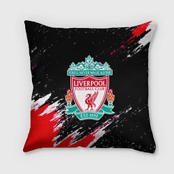 Подушка квадратная Liverpool краски штрихи, цвет: 3D-принт