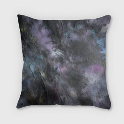 Подушка квадратная Абстракция - dark blue oil painting, цвет: 3D-принт