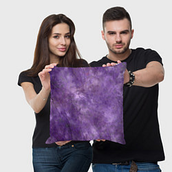 Подушка квадратная Абстракция - violet oil painting, цвет: 3D-принт — фото 2