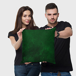 Подушка квадратная Абстракция - drops on an emerald, цвет: 3D-принт — фото 2
