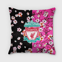 Подушка квадратная Liverpool весенние цветы, цвет: 3D-принт