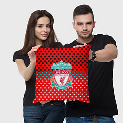Подушка квадратная Liverpool точки текстура спорт, цвет: 3D-принт — фото 2