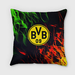 Подушка квадратная Borussia flame toxic, цвет: 3D-принт