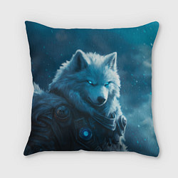 Подушка квадратная Воин волк зимой, цвет: 3D-принт