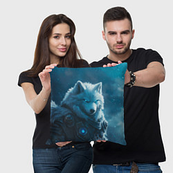 Подушка квадратная Воин волк зимой, цвет: 3D-принт — фото 2