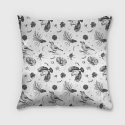 Подушка квадратная Сойка в Бузулукском бору, цвет: 3D-принт