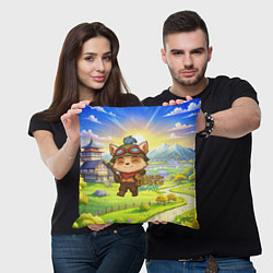 Подушка квадратная League of legends Тимо, цвет: 3D-принт — фото 2