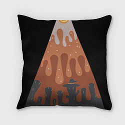 Подушка квадратная Хэллоуин в тыквенном латте, цвет: 3D-принт