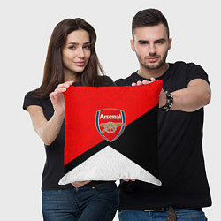 Подушка квадратная Arsenal geometry sport, цвет: 3D-принт — фото 2