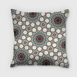 Подушка квадратная Калейдоскоп из цветочных звезд, цвет: 3D-принт
