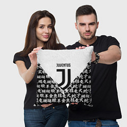 Подушка квадратная Juventus символы китайские, цвет: 3D-принт — фото 2