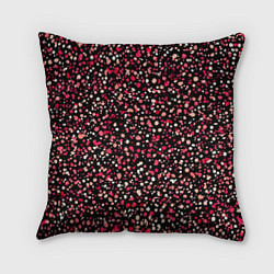 Подушка квадратная Красно-розовые крапинки, цвет: 3D-принт