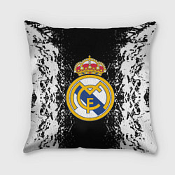 Подушка квадратная Реал Мадрид текстура краски, цвет: 3D-принт