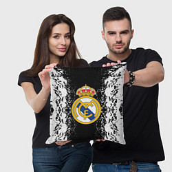 Подушка квадратная Реал Мадрид текстура краски, цвет: 3D-принт — фото 2