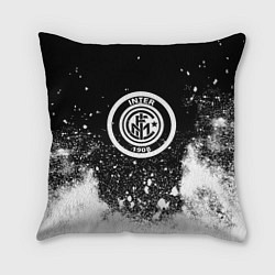 Подушка квадратная Inter белый всплеск краско, цвет: 3D-принт