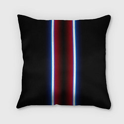 Подушка квадратная Color white blue red neon