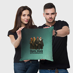 Подушка квадратная Петухи - карты деньги два ствола, цвет: 3D-принт — фото 2