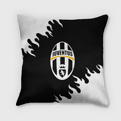 Подушка квадратная Juventus белый огонь текстура