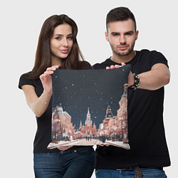 Подушка квадратная Праздничная ночь в Москве, цвет: 3D-принт — фото 2