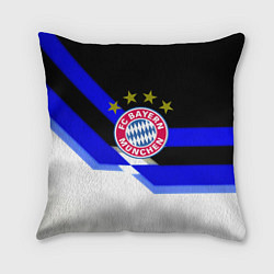 Подушка квадратная Бавария Мюнхен полосы спорт, цвет: 3D-принт