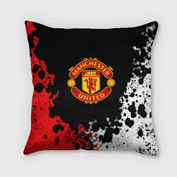 Подушка квадратная Манчестер Юнайтед краски абстрактные