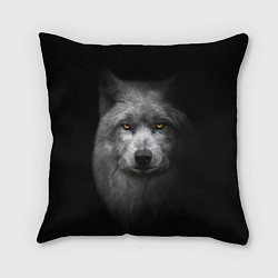 Подушка квадратная Суровый волк с холодным нордическим взглядом