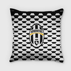 Подушка квадратная Juventus геометрия черно белая