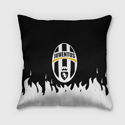 Подушка квадратная Ювентус белый огонь текстура